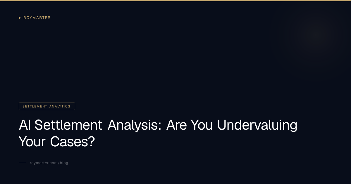 AI Settlement Analysis: Are You Undervaluing Your Cases?