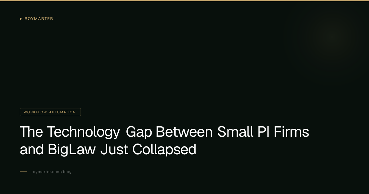The Technology Gap Between Small PI Firms and BigLaw Just Collapsed